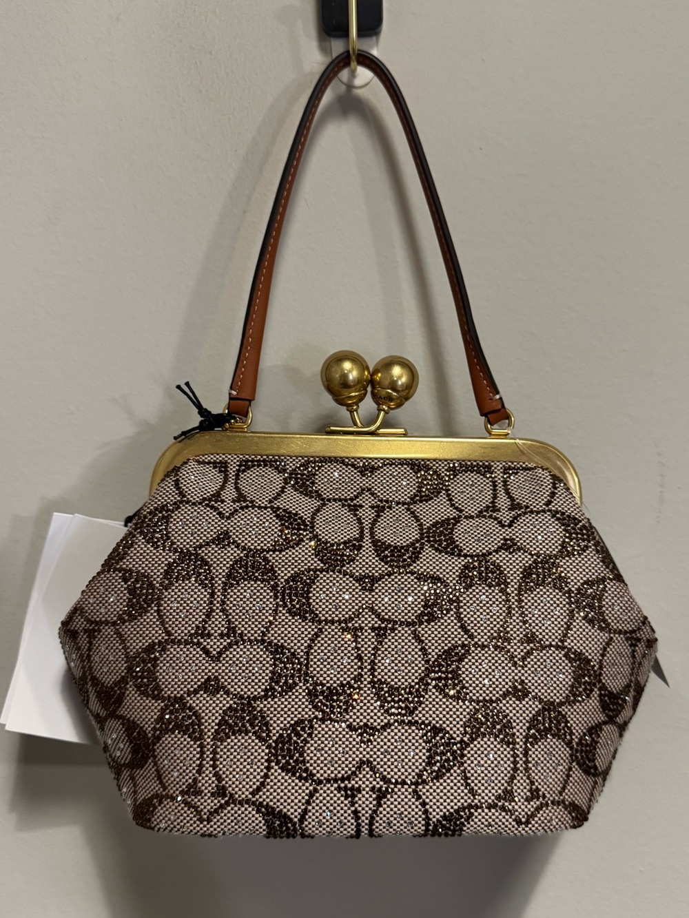 Coach Kisslock Frame Bag 16 in Signature Crystal Monogram - Picture 2 of 9